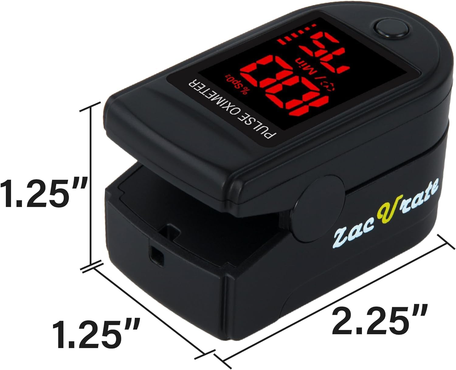 Zacurate 500 Series Fingertip Pulse Oximeter Blood Oxygen Saturation Monitor with Silicon Cover, Batteries and Lanyard, Royal Black