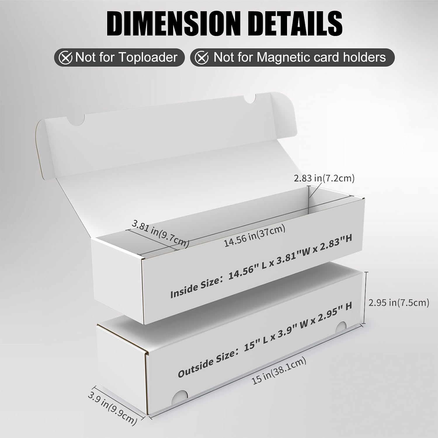 Trading Card Storage Box, 10-Pack 1100 Count White Corrugated Cardboard Box