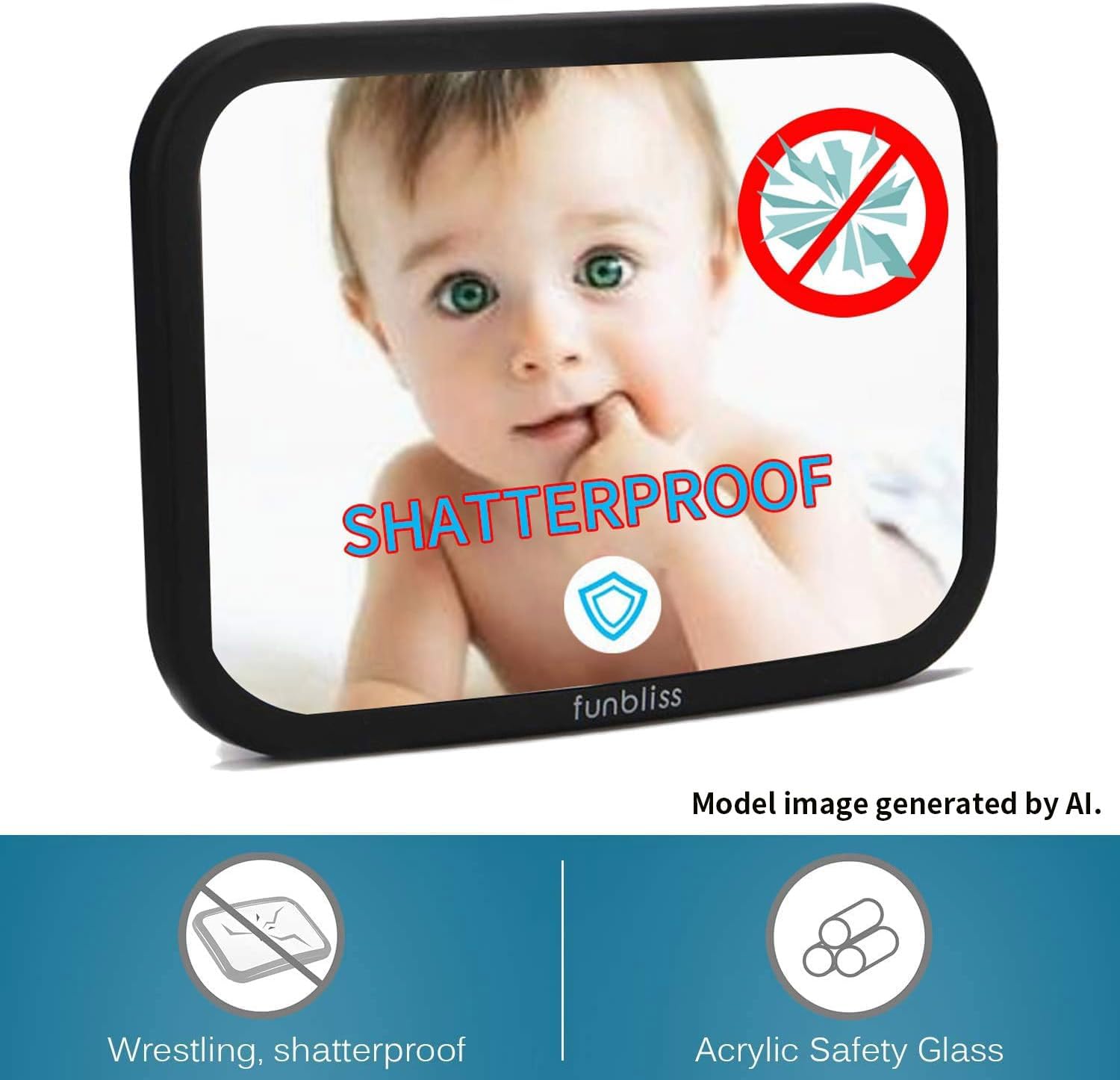 Baby Car Mirror Backseat, Black
