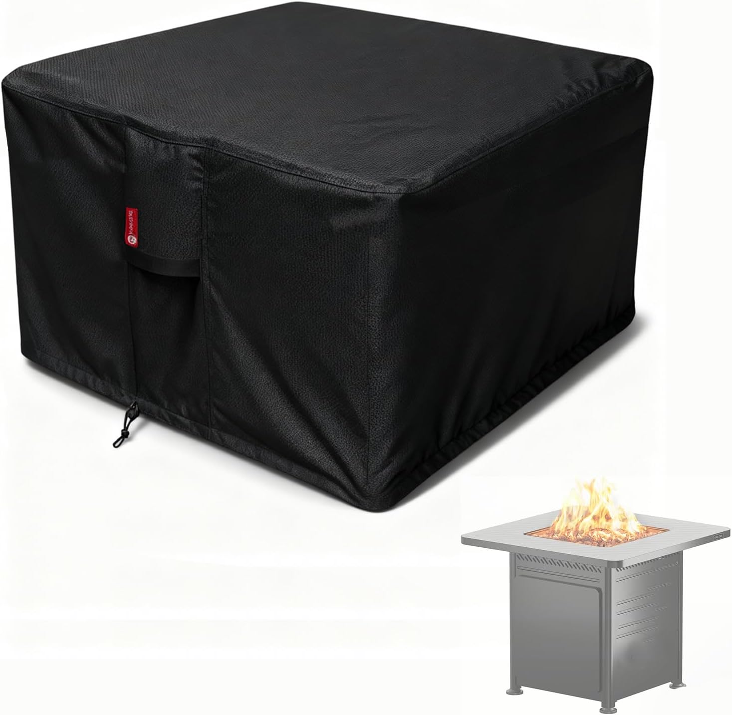 SheeChung Fire Pit Cover Square 30"L x 30"W x24"H,Waterproof 600D Polyester