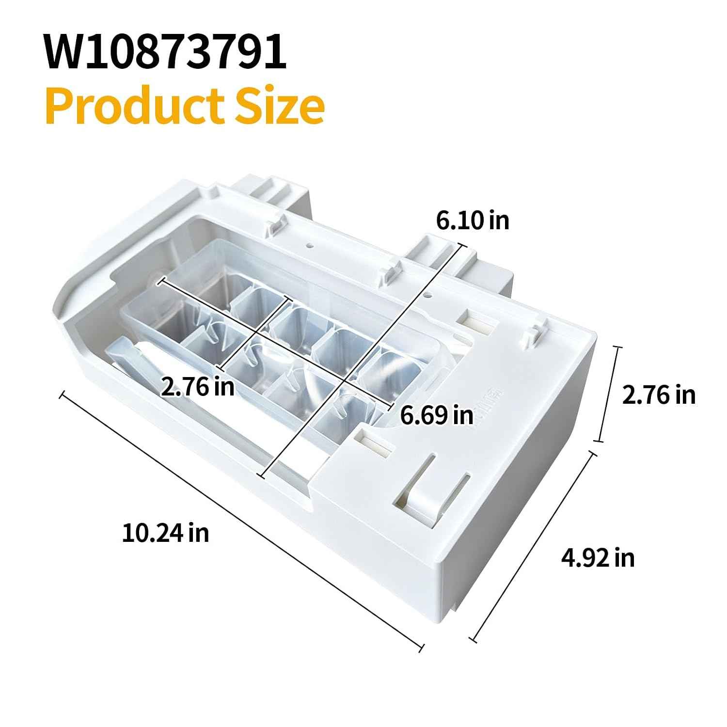 W10873791 Ice Maker Compatible with Whirlpool, Kenmore & KitchenAid NOT Universal Ice Maker Replaces W10760070, W10798411, W10847507, W10873791VP, W11130444