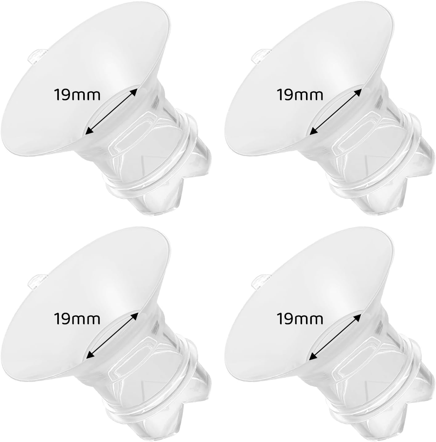Flange Inserts 19mm Compatible with Medela/Spectra/TSRETE/Elvie/Momcozy/Bellababy Breast Pump 24mm Shields/Flanges, Reduce 24mm Nipple Tunnel Down to 19 mm, 4PCS