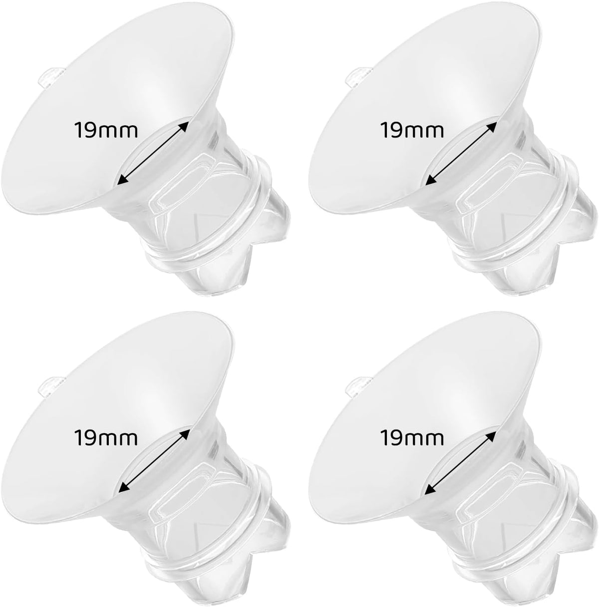 Flange Inserts 19mm Compatible with Medela/Spectra/TSRETE/Elvie/Momcozy/Bellababy Breast Pump 24mm Shields/Flanges, Reduce 24mm Nipple Tunnel Down to 19 mm, 4PCS