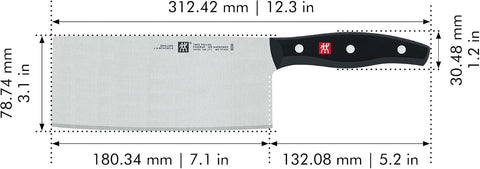 ZWILLING Twin Signature 7-inch Chinese Vegetable Cleaver, Razor-Sharp, Made in Company-Owned German Factory with Special Formula Steel perfected for almost 300 Years, German Knife