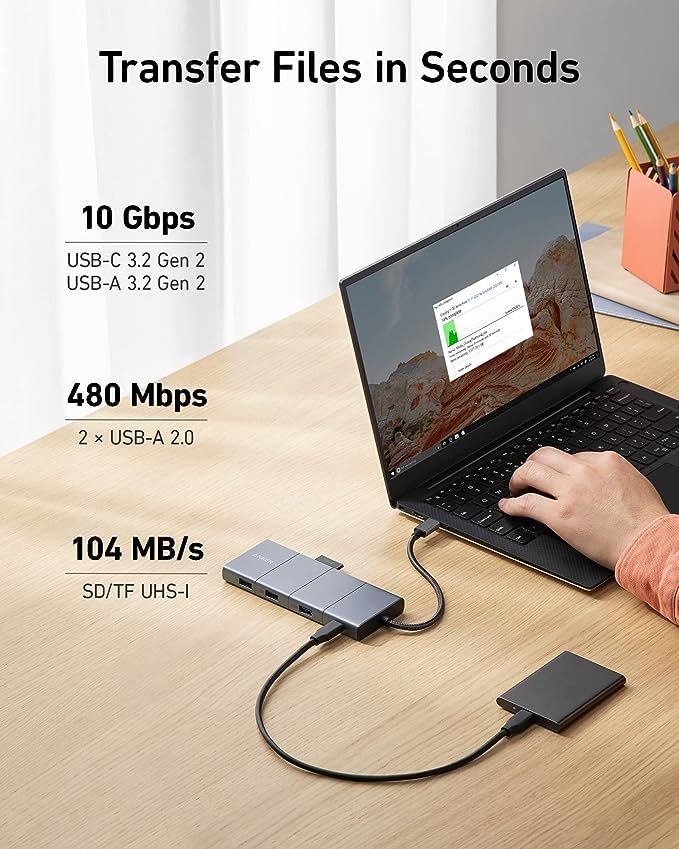 Anker USB C Hub, 565 11-in-1 Laptop Docking station, Dual Monitor Docking Station with 10 Gbps Data Port, 4K HDMI and DisplayPort, 100W Power Delivery, 1 Gbps Ethernet, SD Card Reader for XPS and More