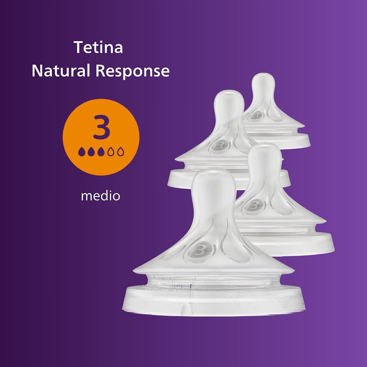 Philips Avent Natural Response Nipples, Medium Flow, BPA-Free, 4 Count (Pack of 12)