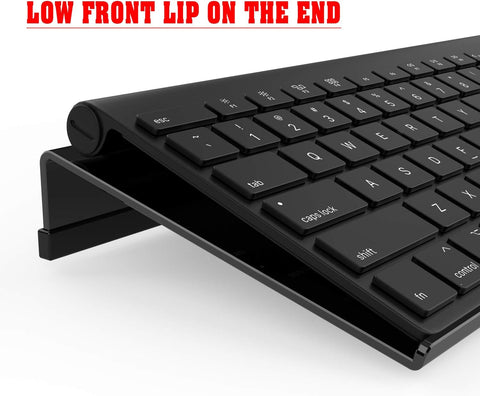 KOTEMON Mini Computer Keyboard Stand-11.8'' x 5.1''-Small Computer Keyboard Tray Acrylic Keyboard Holder for 78 Keys Universal Compact Keyboard, with Black Silicone Strip, Black