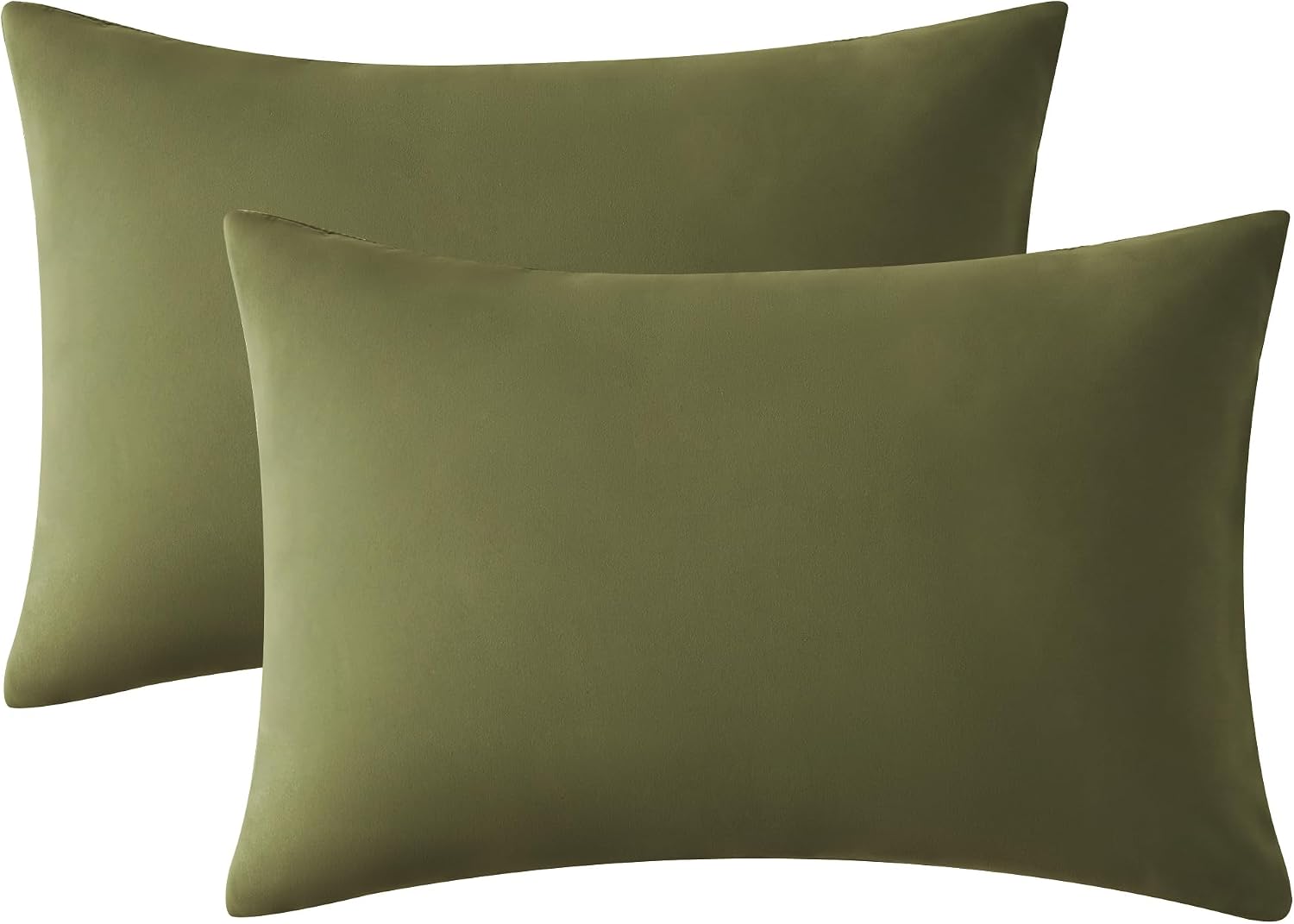EXQ Home oddler Pillowcases Zippered 13x18, Set of 2 (Olive Green)