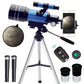 ToyerBee Telescope for Adults & Kids, 70mm Aperture (15X-150X) Portable Refractor Telescopes for Astronomy Beginners, 300mm Professional Travel Telescope with A Smartphone Adapter& Wireless Remote