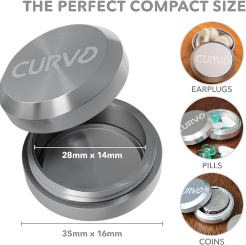 CURVD Pill Organizer & Pill Case, Waterproof Case for Earplugs (Black)