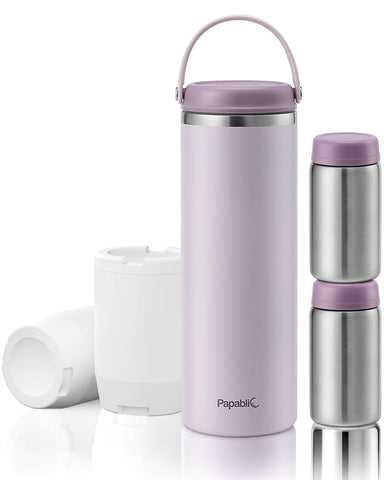 Papablic 360 CapsuleChill Breastmilk Cooler with Stainless Steel Bottles