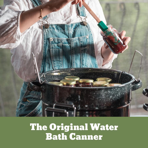 Granite Ware Canning Pot with Rack - 8 Piece Set Enamelware Water bath canner - Canning Starter Kit