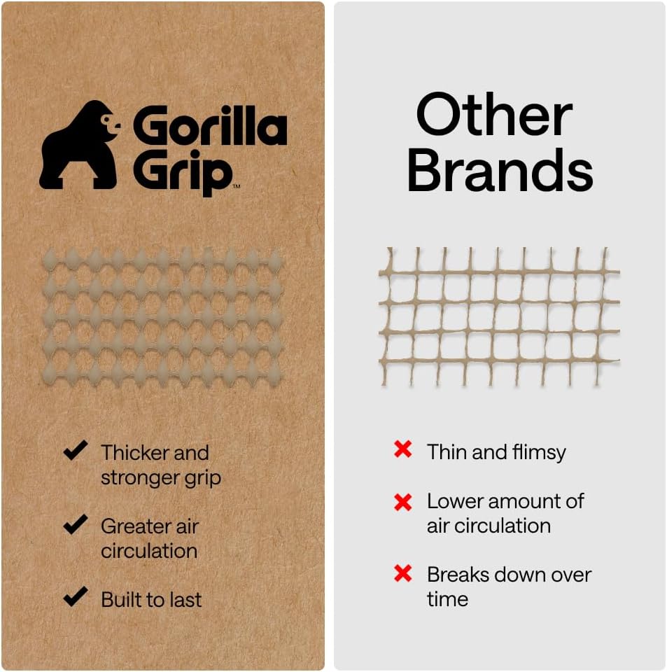 GORILLA GRIP® Slip Resistant Rug Pads for Hardwood Floor, 5x7 Beige
