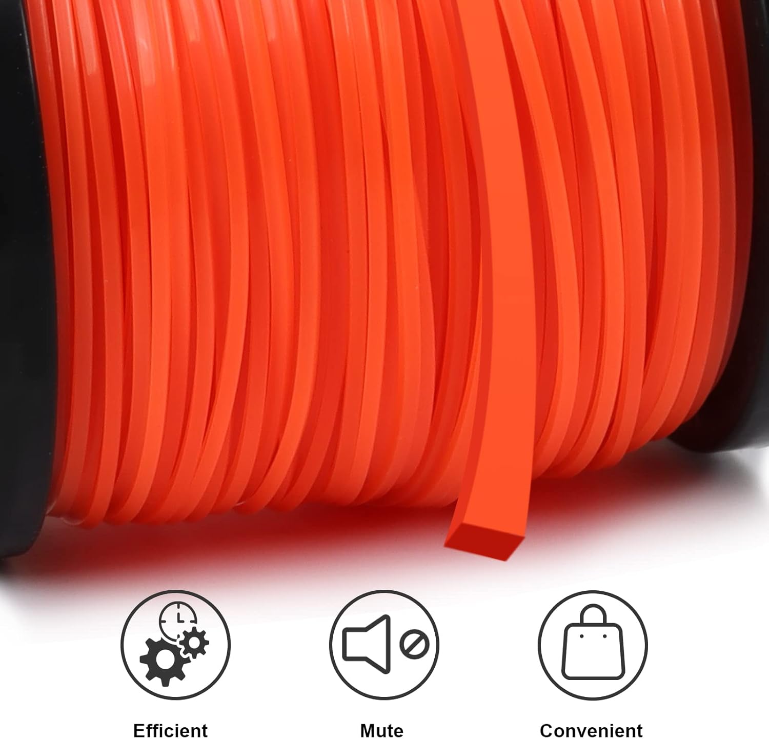 Viabrico .095" Weed Eater String, Square Orange Heavy Duty String Trimmer Line, Weed Wacker String Universal Commercial Grade, Premium Nylon Weedeater Line 0.095" x 1.7LB, 330Foot