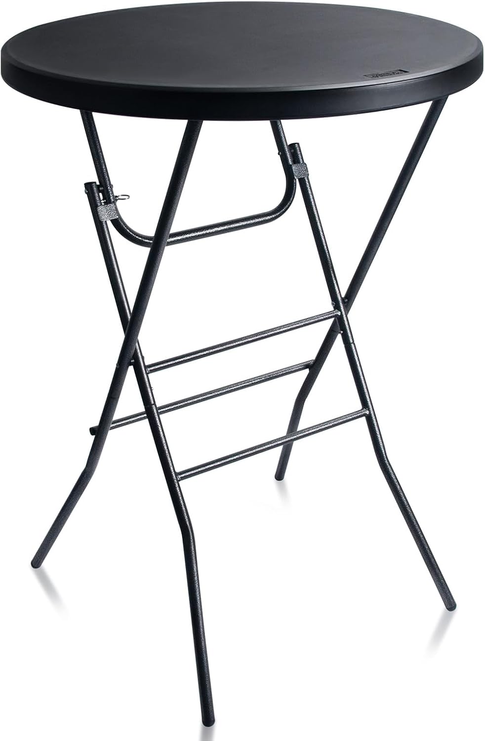 Byliable 32in Cocktail Folding Table, Round High Top Bar Table, Black