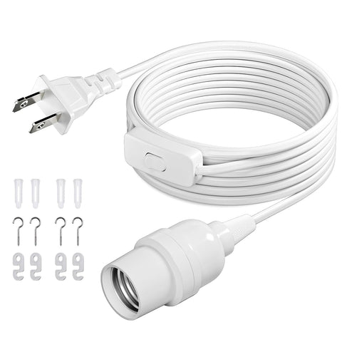 DiCUNO Pendant Light Cord, for Hanging Paper Lantern, 13 Ft, White, 1-Pack