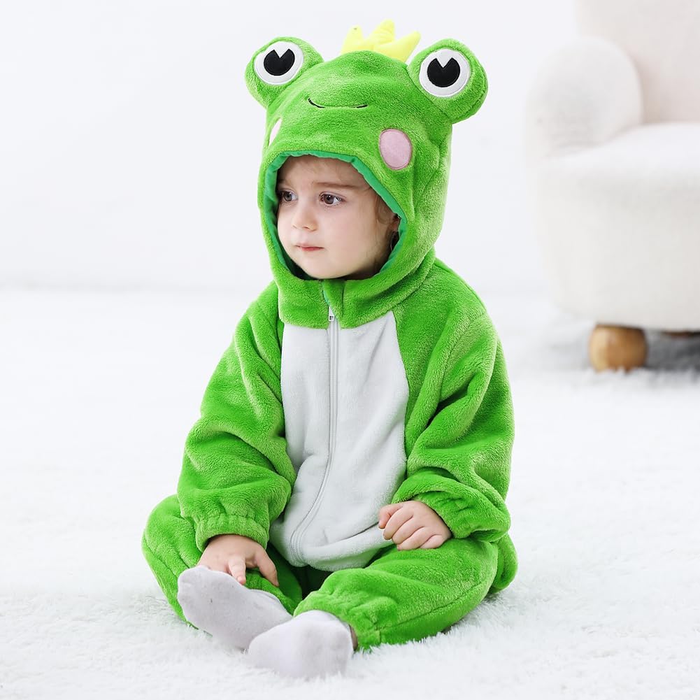Baby Halloween Costumes For Kids Infant Toddler Boys Girls Animal Frog Onesie Pajamas Costume Cartoon Romper Outfit