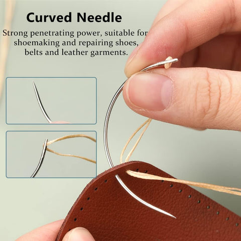Veroave Sewing Needles, 9 PCS Curved Needle, Upholstery Needle