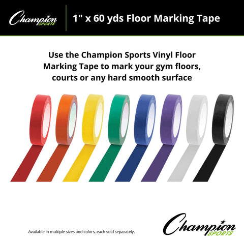 Champion Sports Vinyl Floor Tape, Yellow, 1 Count