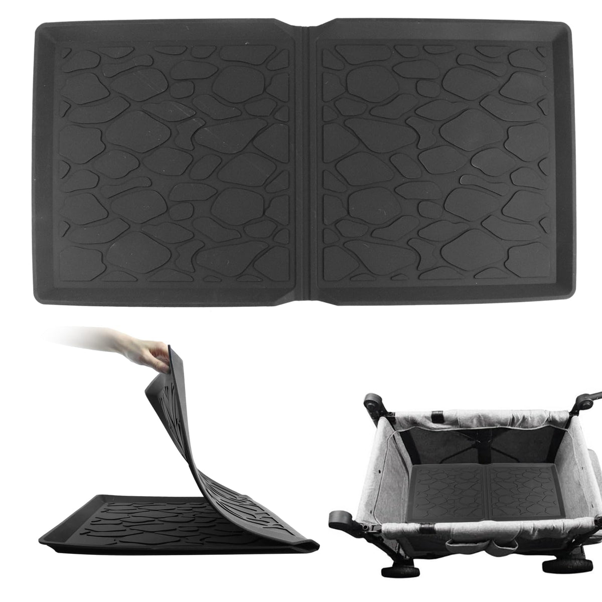 mumisuto All Weather Mat Wagon W4 Accessory, Compatible with Wonderfold Wagon W4 Made from TPE to Protect Wagon from Sand, Dirt, and Water(W2)