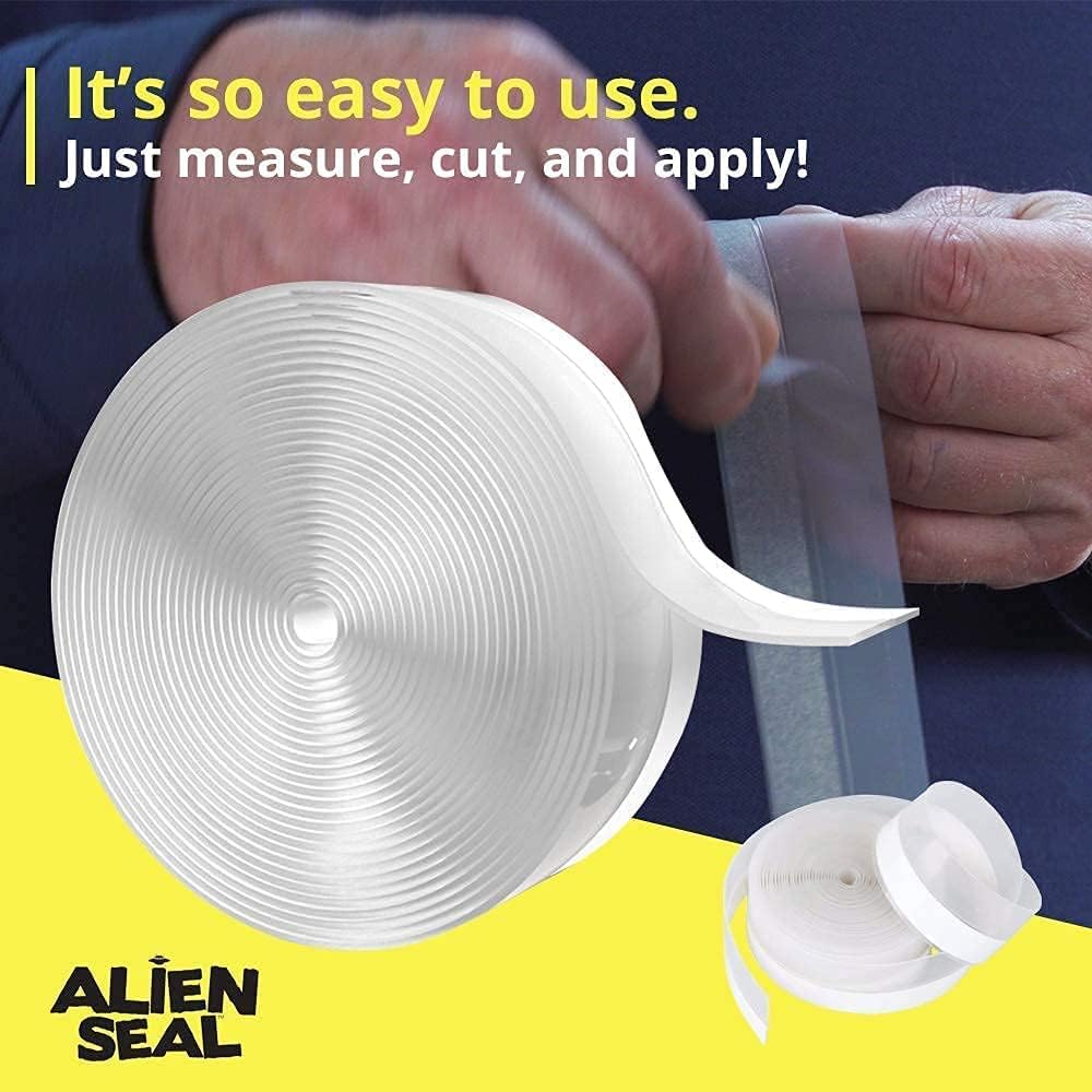 Alien Draft Seal Weather Stripping Door Seal – Longer 64ft (3 Rolls) Silicone Door Bottom Draft Stopper Tape