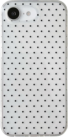 QLTYPRI Cute Polka Dot Phone Case for iPhone SE 3rd/2nd/8/7, Clear|Black