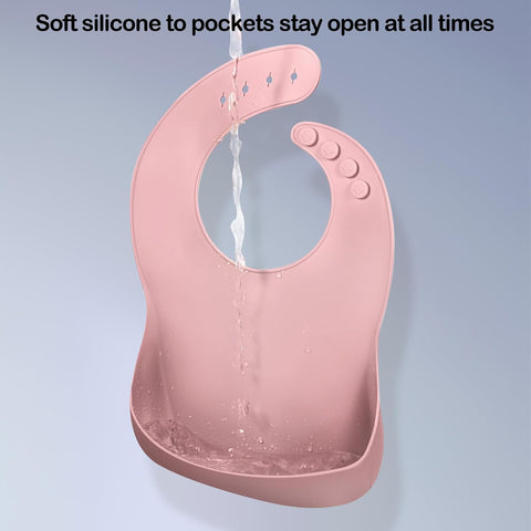 Eascrozn Silicone Bibs for Babies Toddler Set of 3, BPA Free