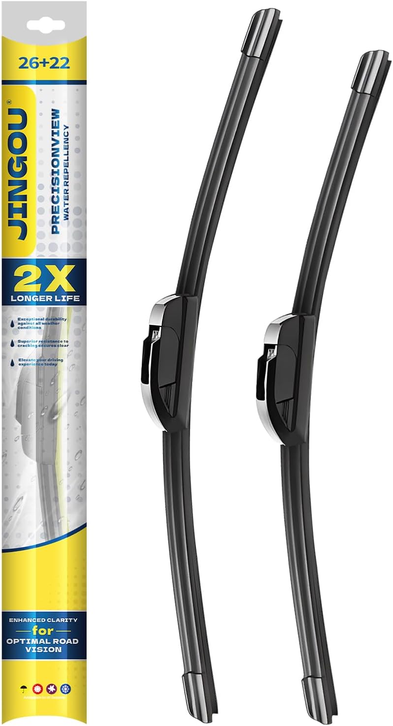 26''+22" Front Windshield Wiper Blades Compatible with 2005-2024 Honda Odyssey/2006-2015 Honda Civic 4door Sedan OEM QUALITY Premium All-Season Automotive Replacement Wipers (Pack of 2)