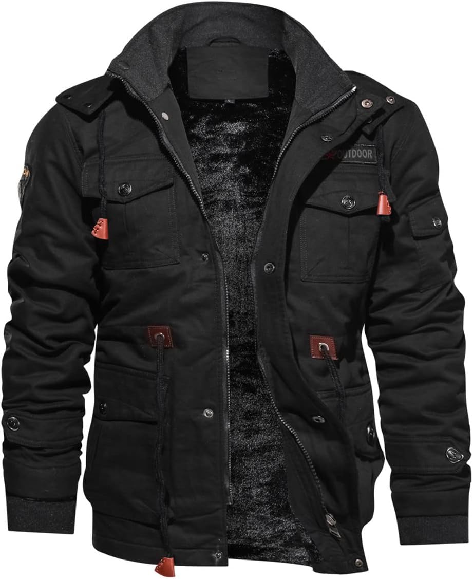 TACVASEN Men's Winter Jacket Fleece Lined Military Thick Coat