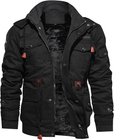 TACVASEN Men's Winter Jacket Fleece Lined Military Thick Coat