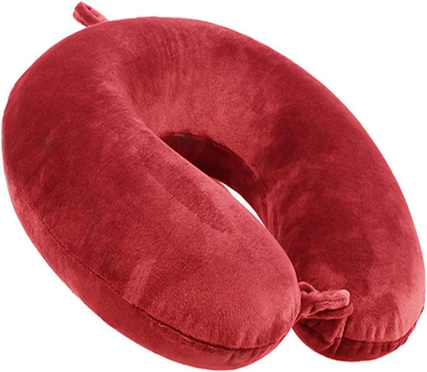 GDEOUP Travel Pillow - Memory Foam Neck Pillow Support Pillow,Luxury Compact & Lightweight Quick Pack for Camping,Sleeping Rest Cushion (Pink)