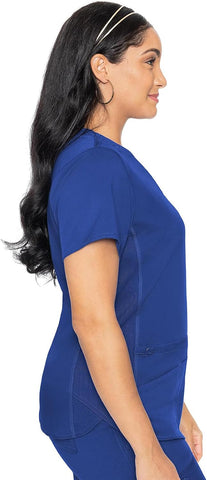 Med Couture Touch V-Neck Scrub Top for Women with 4 Pockets