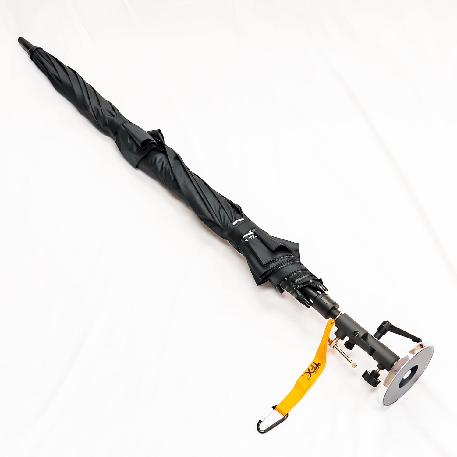 Supco 60 in UV Treated/Waterproof Umbrella, Adjustable Magnetic Base W/Lanyard, Black Polyester Canopy - 1 Each