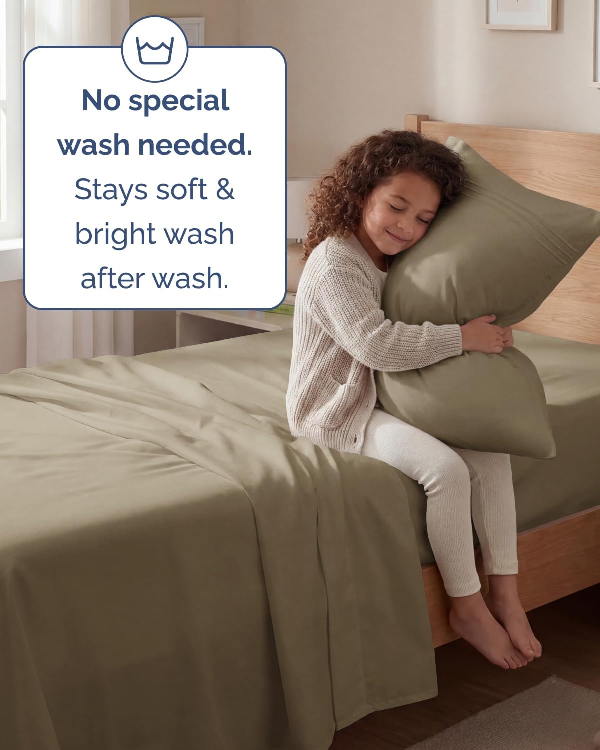 Twin Size 3 Piece Sheet Set - Comfy Breathable & Cooling Sheets - Khaki