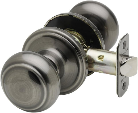 Copper Creek Colonial Passage Interior Door Knob – ANSI Grade-3 Certified, Modern Heavy Duty Handle, Easy Install and Reversible for Bedroom, Bathroom and Closets – Antique Nickel (1 Pack)