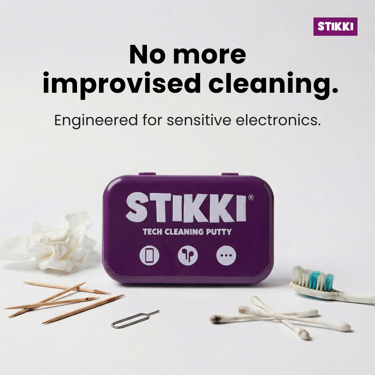 STIKKI Cleaning Putty & Precision Tools - Earbud, Port & Phone Cleaning Kit