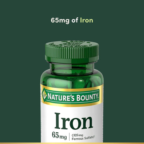 Nature’s Bounty Iron 65mg, 325mg Ferrous Sulfate, 100 Tablets