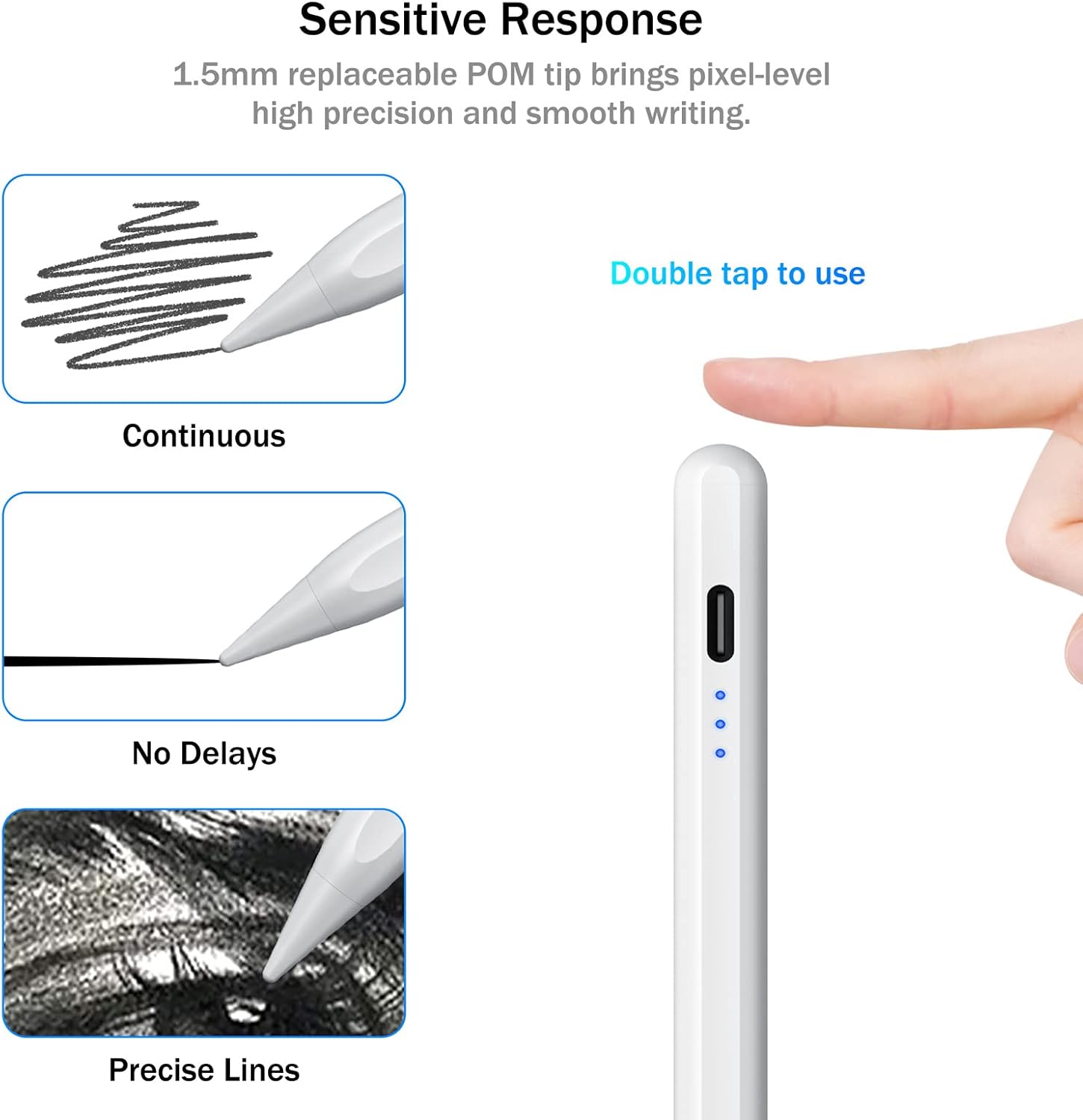 Cisteen Stylus Pen for iPad 2026-2018 with Faster Charge,Tilt Sensor Pencil Compatible with iPad 10/9/8/7/6,11th A16,Air 11/13 M2/M3/M4,Pro 11/13 M4/M5,Pro 12.9",Air 5/4/3,Mini 7/6/5