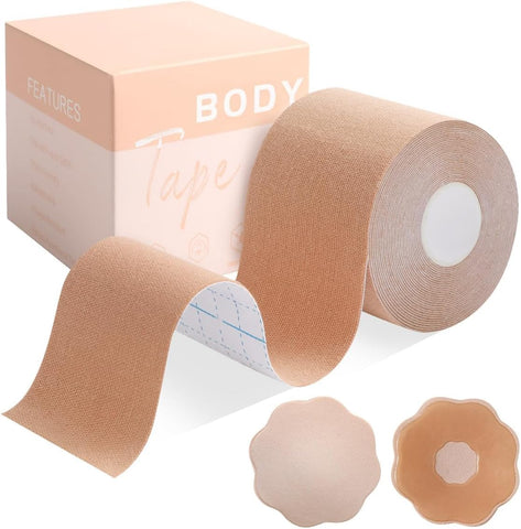 Okela Boob Tape - Breast Lift Tape for Large Breast,Body Tape for Breast Lift w 2 Pcs Breast Petal Adhesive Bra