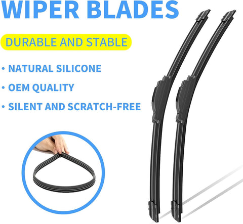 26"+20" Silicone Wiper Blades Replacement For Toyota Camry 2018-2024