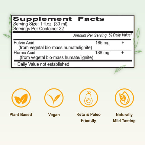 Vital Earth Minerals Fulvic Humic Mineral Blend Liquid 3-Pack – Fulvic Acid Supplement with 70+ Trace Minerals, Electrolytes for Recovery, Balance & Energy, 32 Oz Ea + 1 Oz Cup Ea