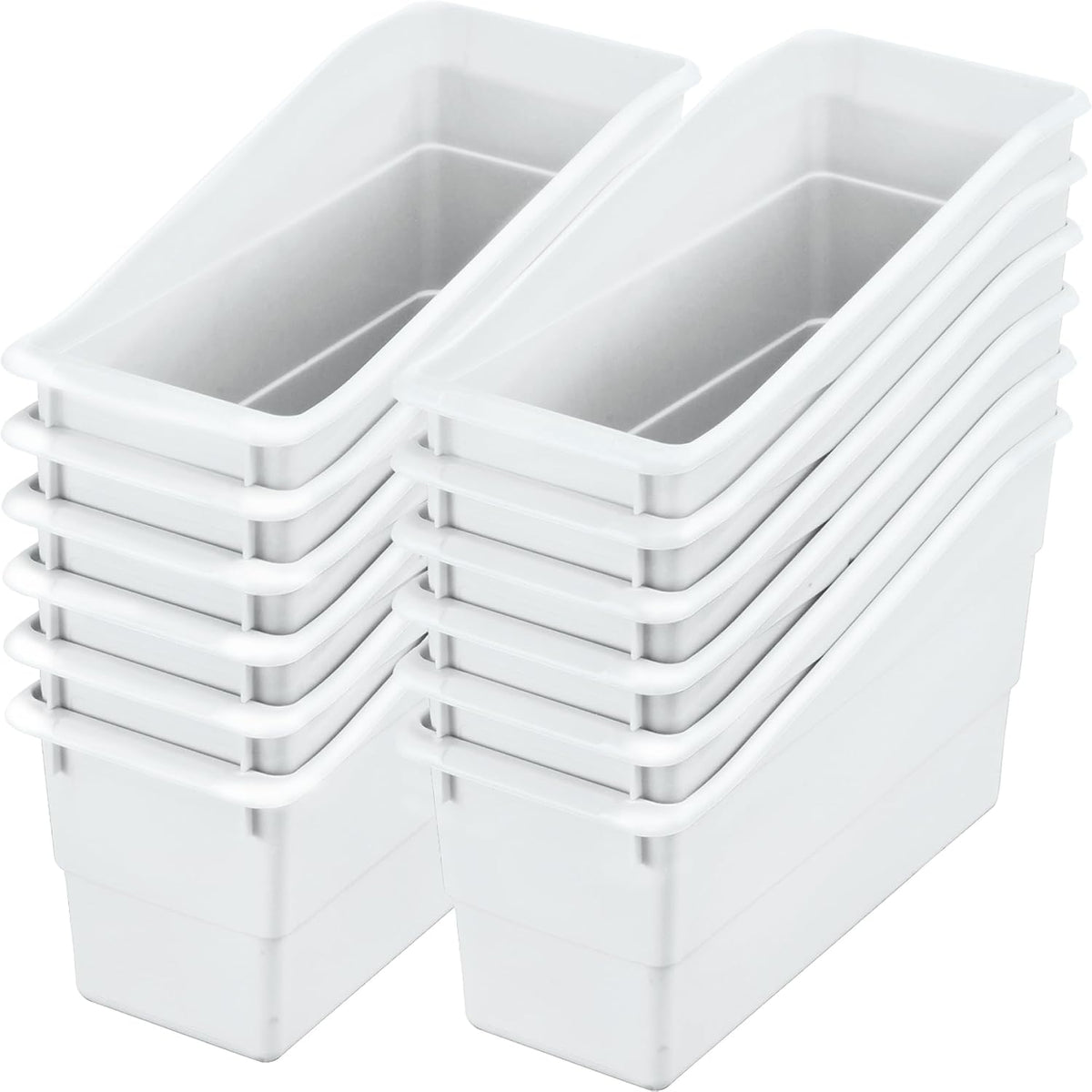 Really Good Stuff Durable Book & Binder Holders, 12-Pack, White