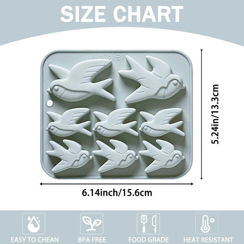 8-Cavity Silicone Swallow Bird Candy Molds