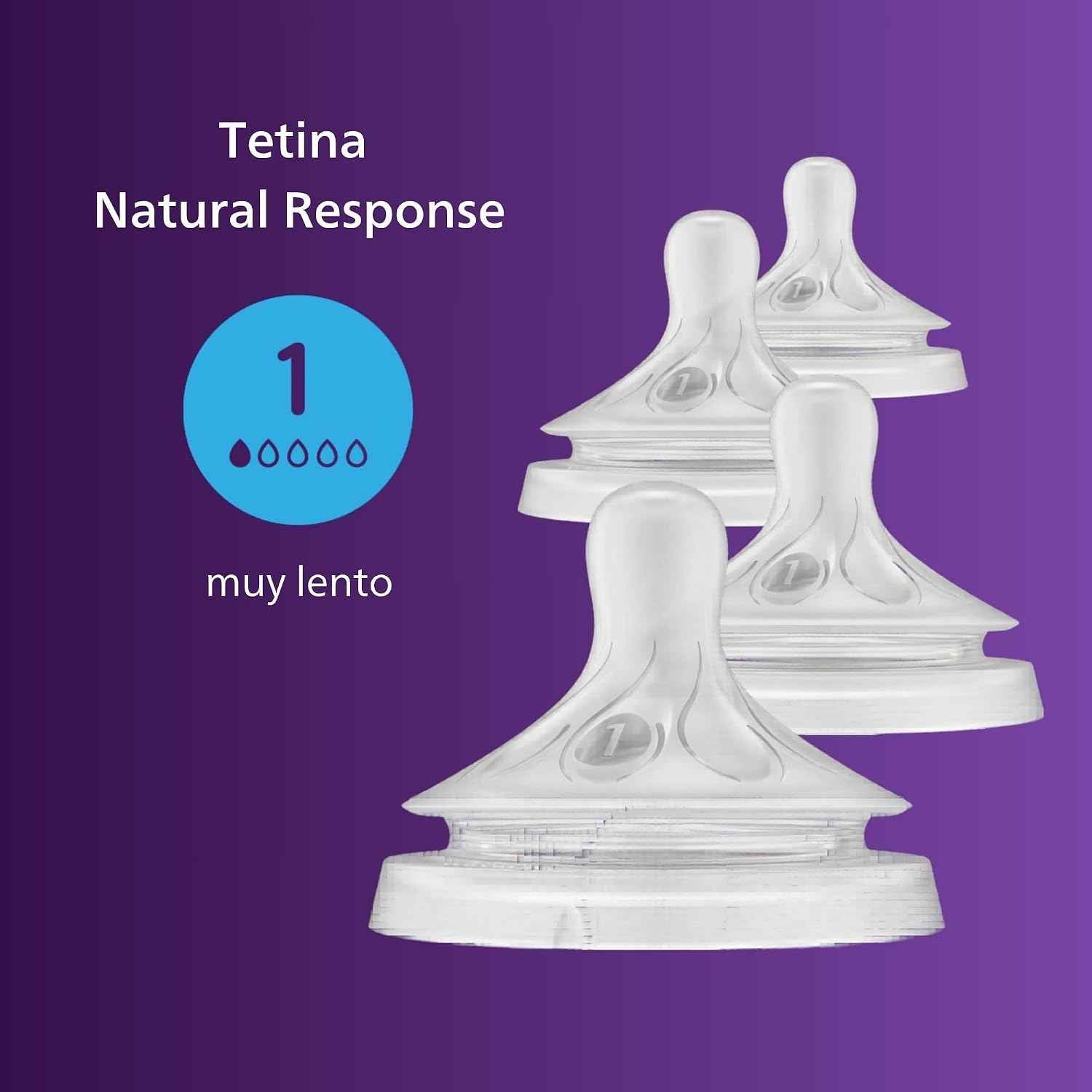 Philips Avent Natural Response Nipples, Extra Slow Flow, BPA-Free, 4-Pack