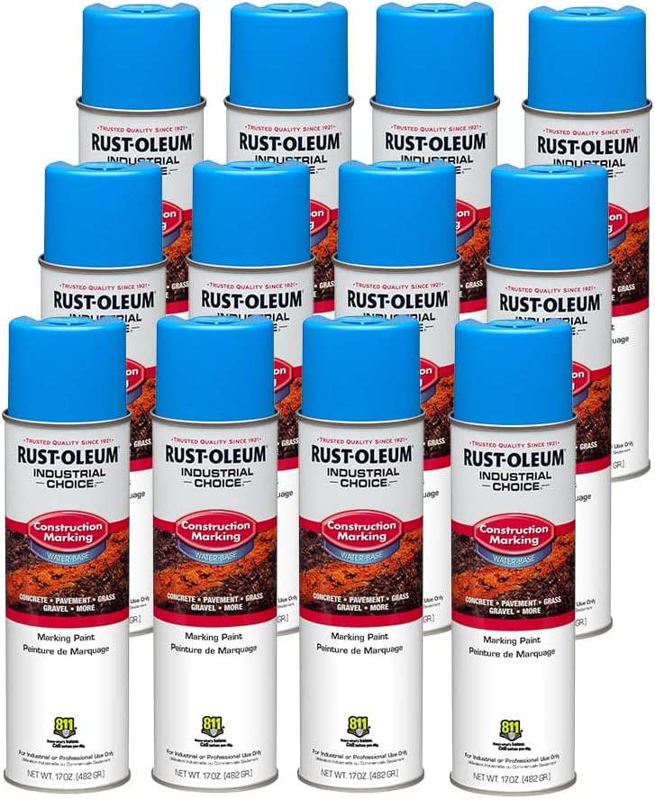 Rust-Oleum Construction Marking Spray Paint, Water-Based, Caution Blue