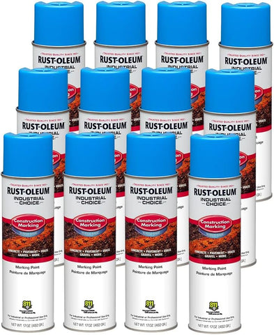 Rust-Oleum Construction Marking Spray Paint, Water-Based, Caution Blue