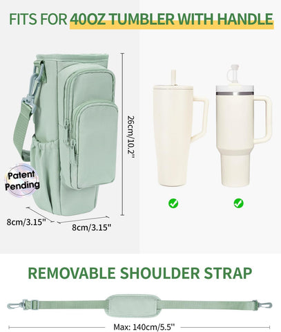 sportsnew 30/40oz Crossbody Water Bottle Holder Anti-Tip Tumbler Carrier