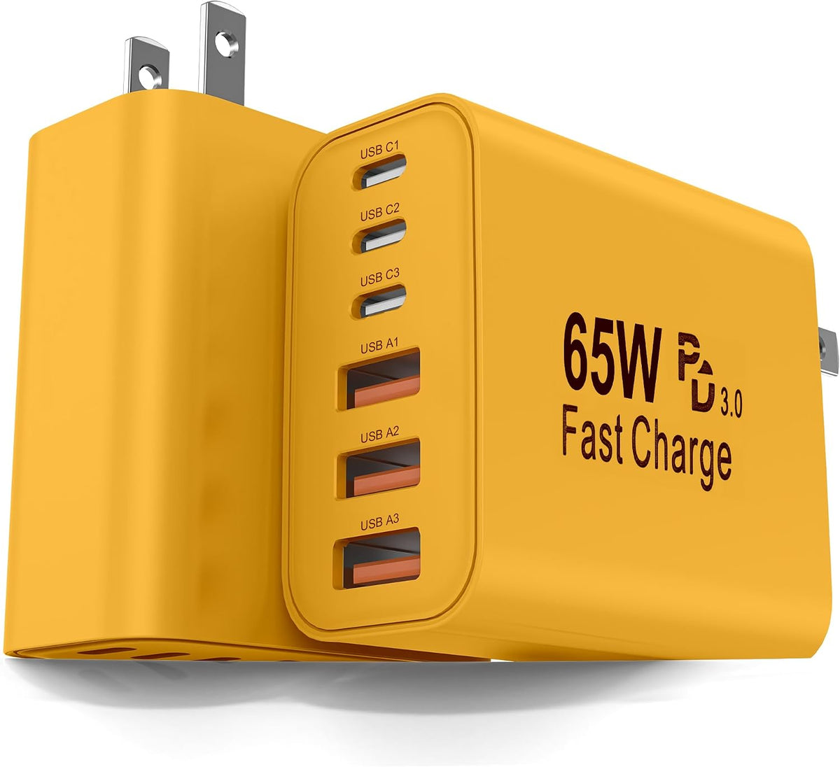 2-Pack 65W USB C Charger Block, 6-Port Fast Wall Charging Block [3 PD USB-C & 3 QC USB-A] for iPhone 17 16 15 Pro Max, iPad Pro, Galaxy S26 S25, Pixel 10 9, iWatch,Google & More