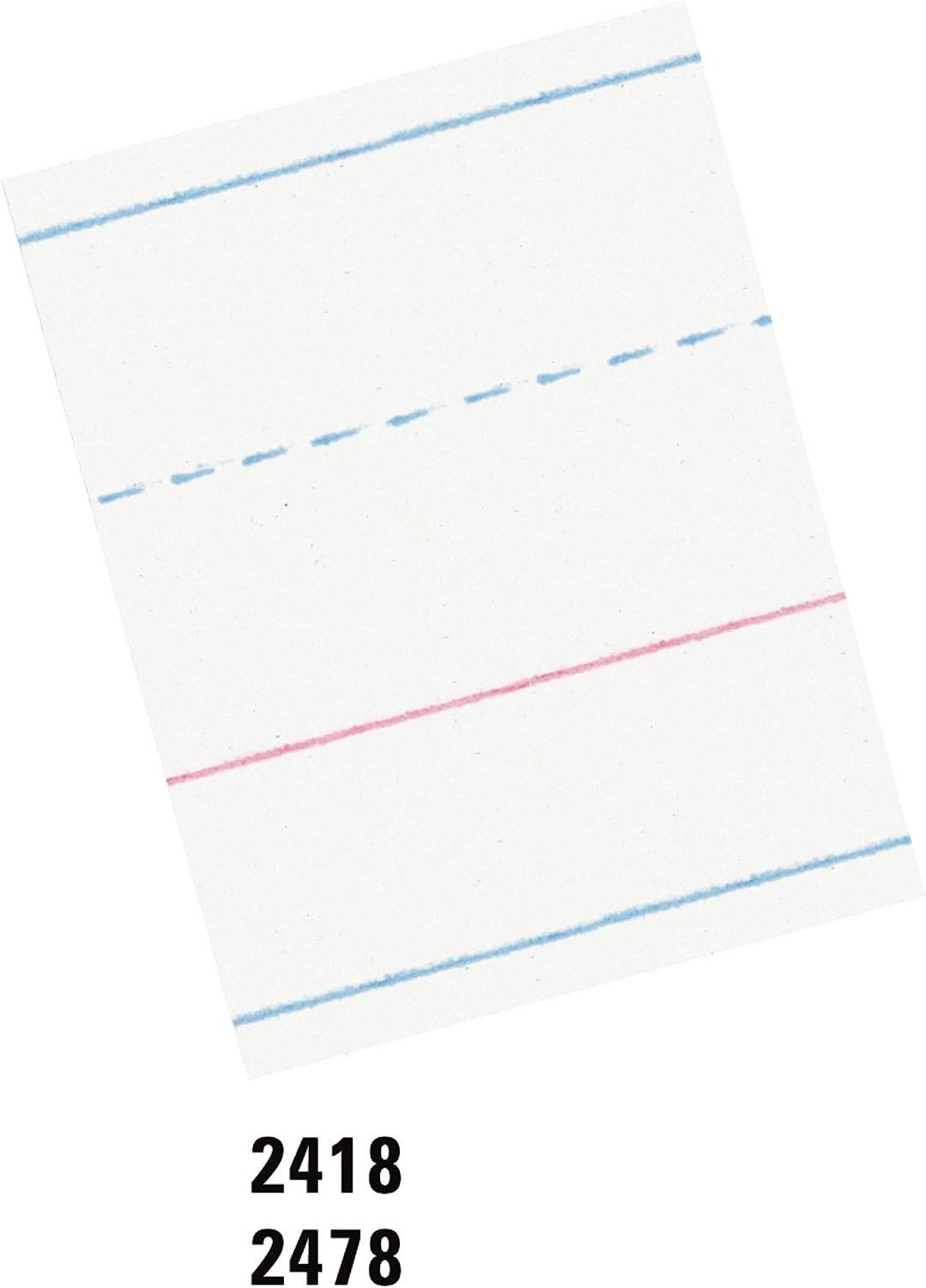 Pacon Handwriting Paper, Zaner-Bloser Grades Pre-K & K, 1-1/8" x 9/16" x 9/16" Ruled 10-1/2" x 8", Ruled Long, 40 Sheets