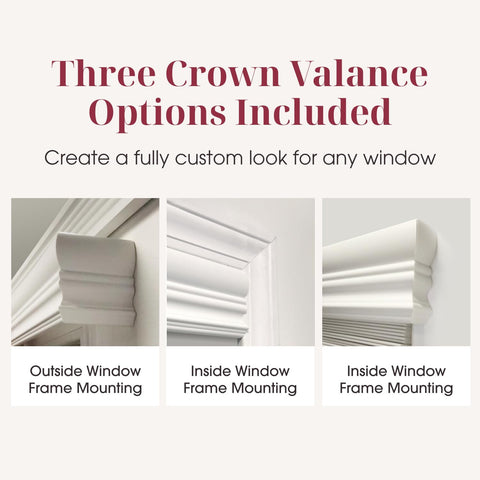 ARLO BLINDS 2" Faux Wood Blinds with Crown Valance 21" W x 73" H, White